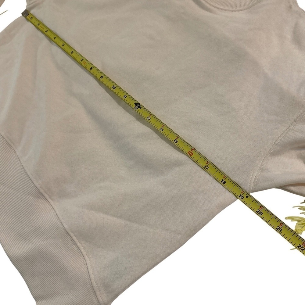 525 Womens XS Cream Sweatshirt Yellow Fringe Crew Neck Long Sleeve - Picture 5 of 7